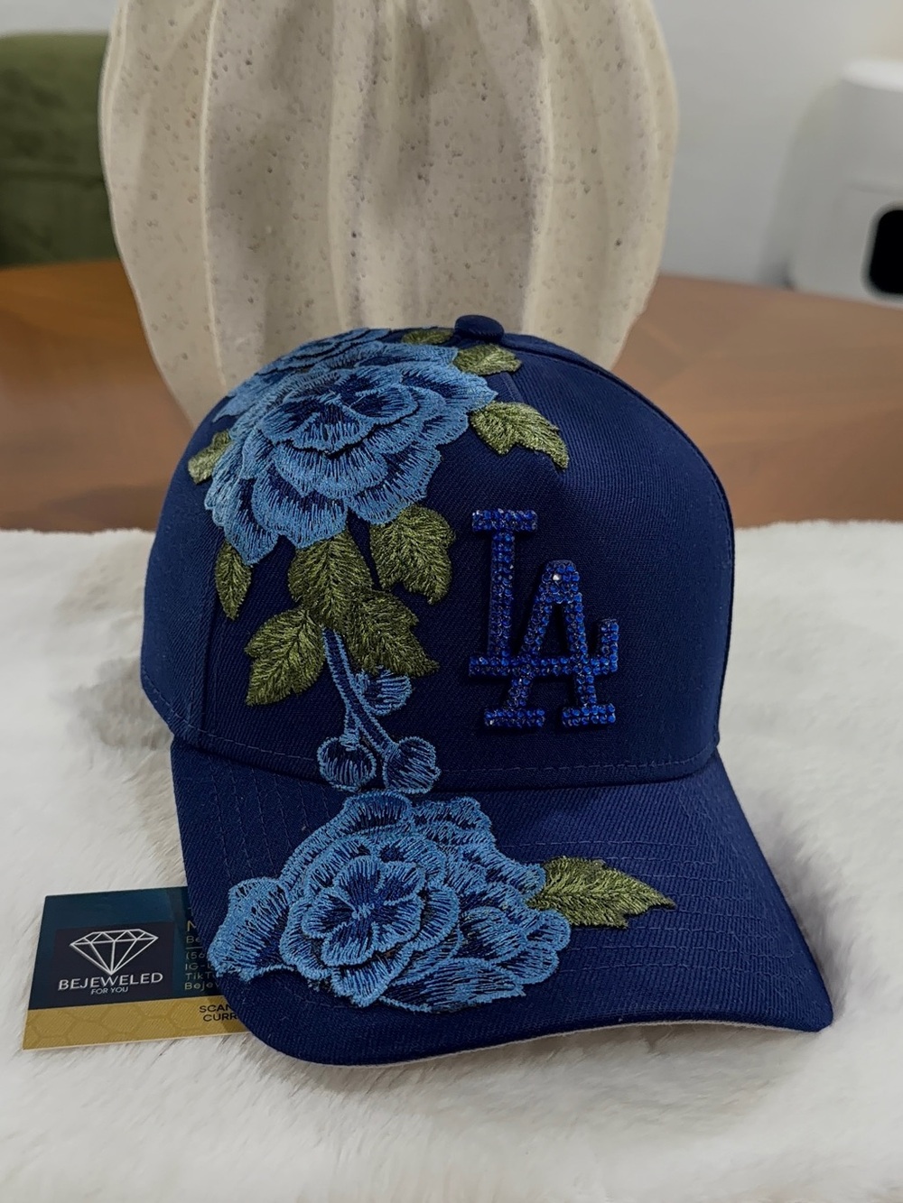 New Era Navy Blue LA Floral Embroidered Baseball Cap